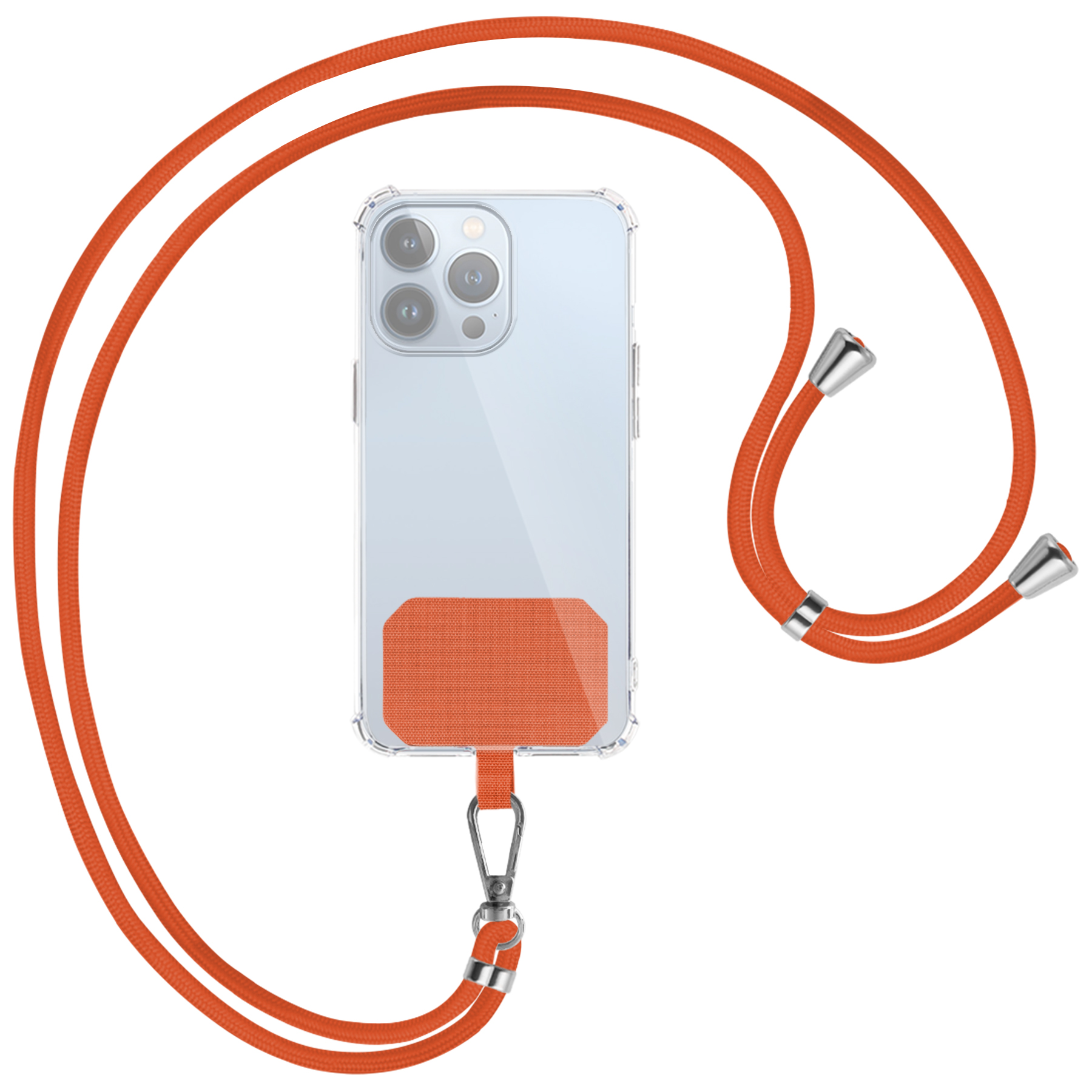 MTB MORE ENERGY Handyketten-Kit für Universal, viele Universal, / Silber Umhängetasche, Orange Smartphone-Hüllen