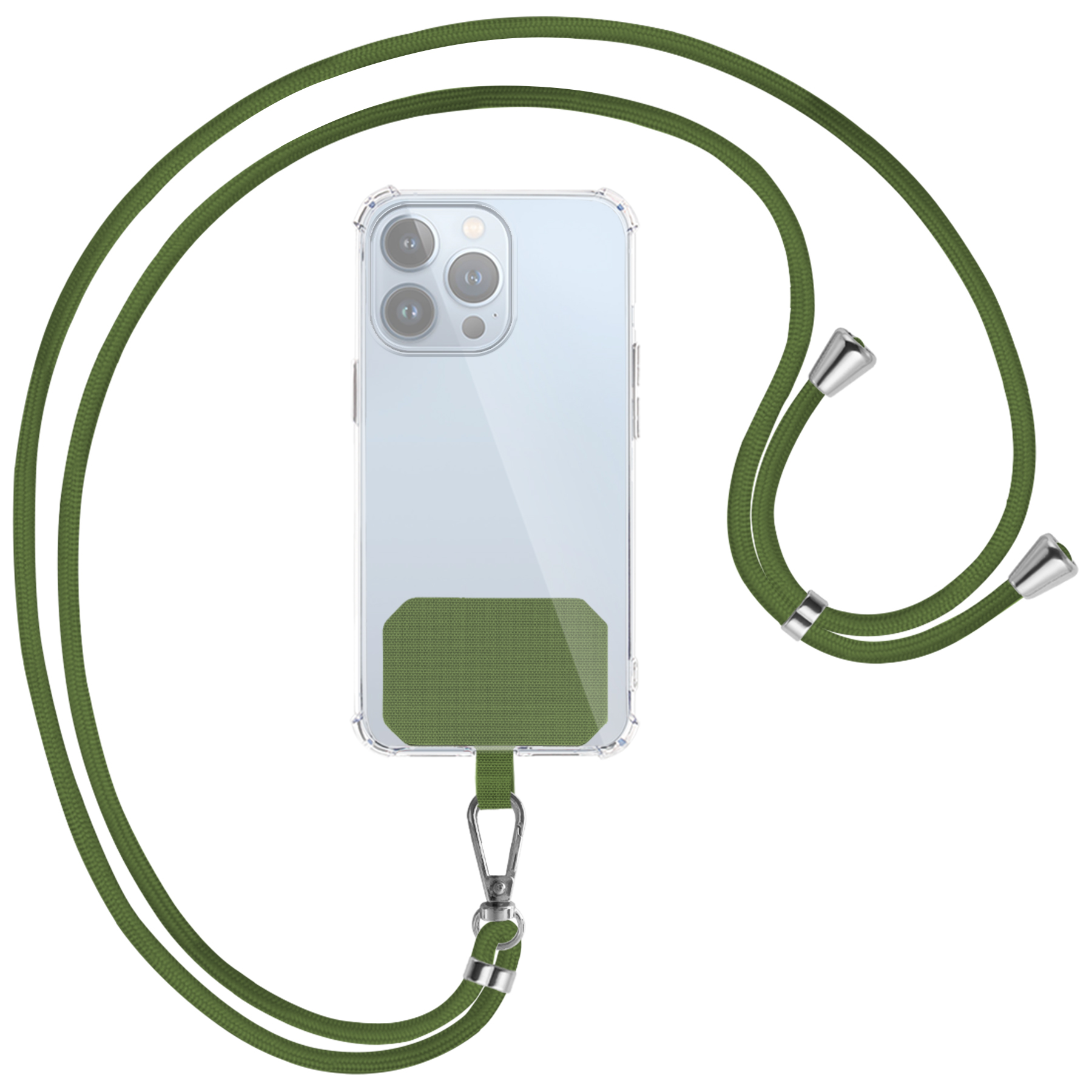 Smartphone-Hüllen, ENERGY Grün Umhängetasche, MORE Universal, / viele Universal, MTB Silber für Handyketten-Kit