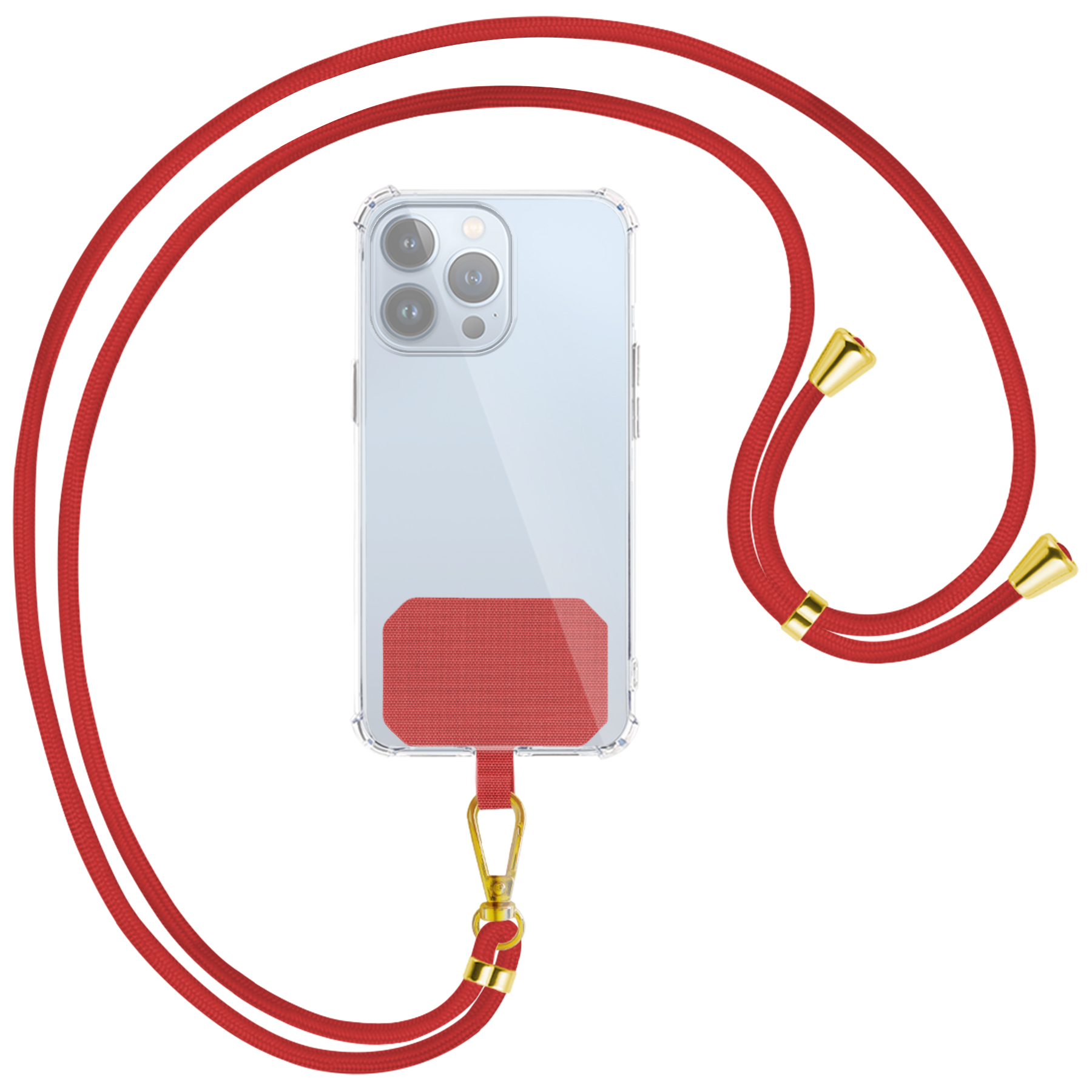 Rot Gold Umhängetasche, MORE Smartphone-Hüllen, für Universal, ENERGY Universal, viele / MTB Handyketten-Kit