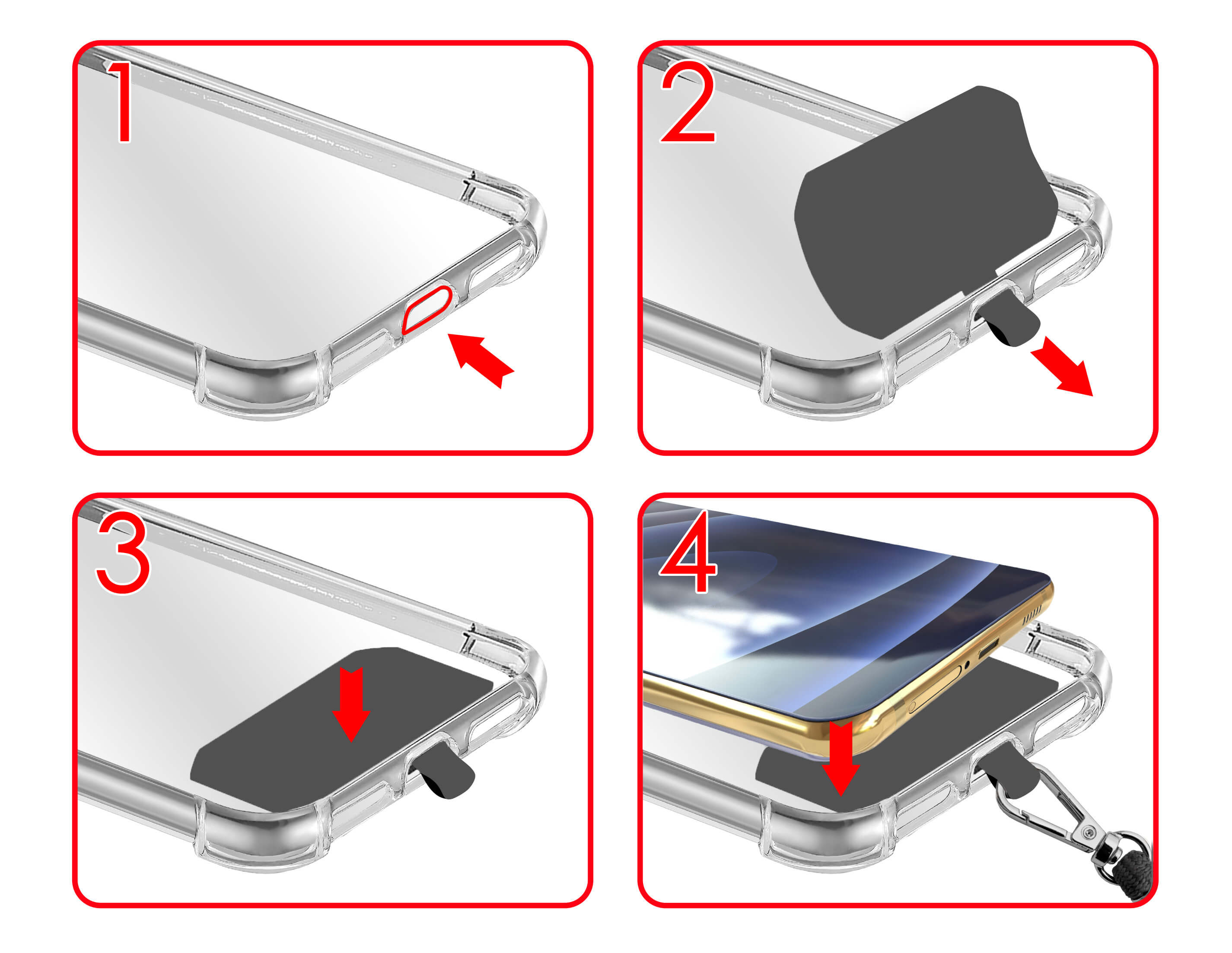 Smartphone-Hüllen, ENERGY Rot viele MORE Umhängetasche, Gold Universal, Universal, / MTB Handyketten-Kit für