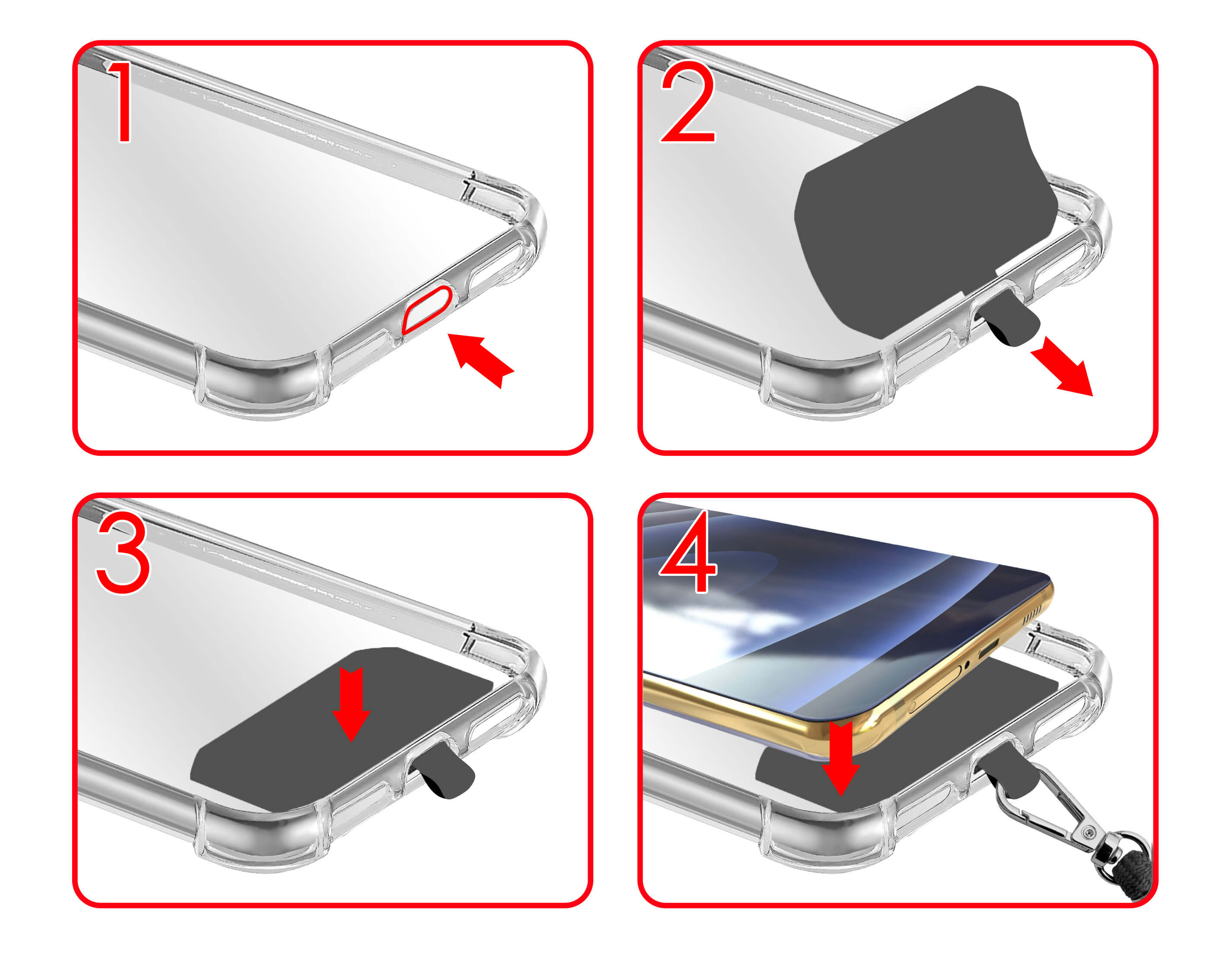 MTB Smartphone-Hüllen, für Umhängetasche, Gold viele MORE / ENERGY Universal, Universal, Hellgrau Handyketten-Kit