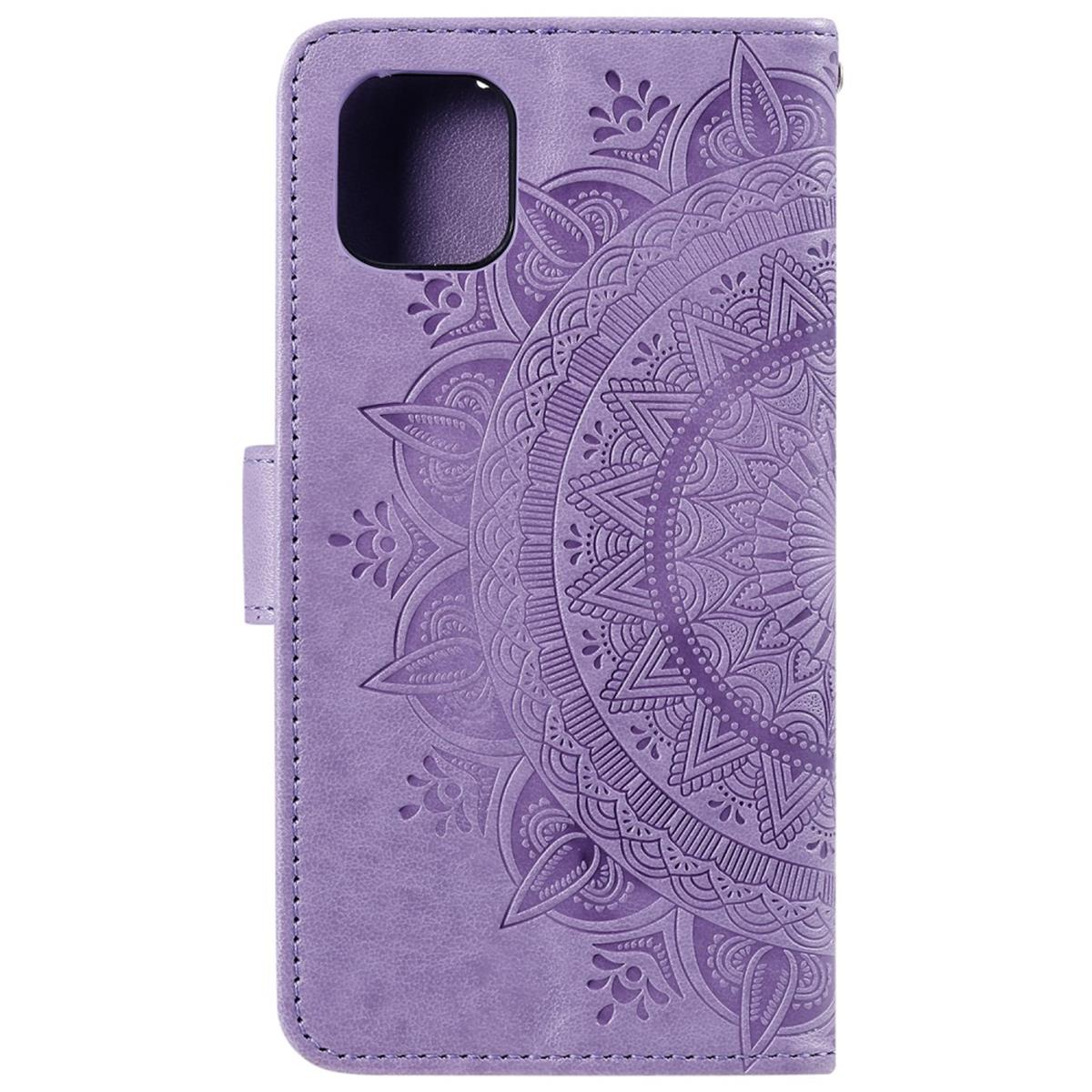 Muster, Mandala iPhone Bookcover, Lila Klapphülle Apple, 11, mit COVERKINGZ