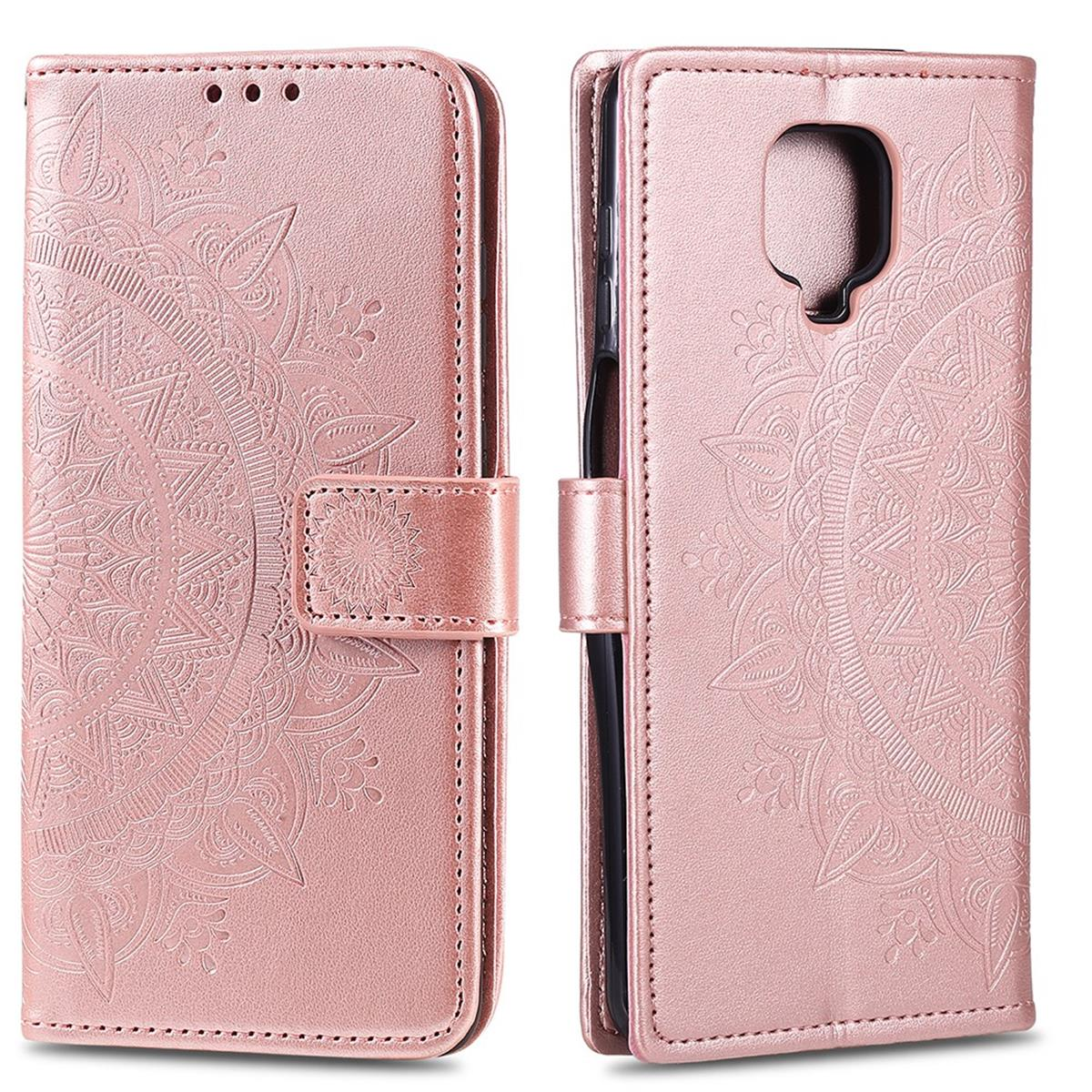 Motorola, Bookcover, COVERKINGZ Roségold mit Muster, Mandala Play, G9 Klapphülle Moto