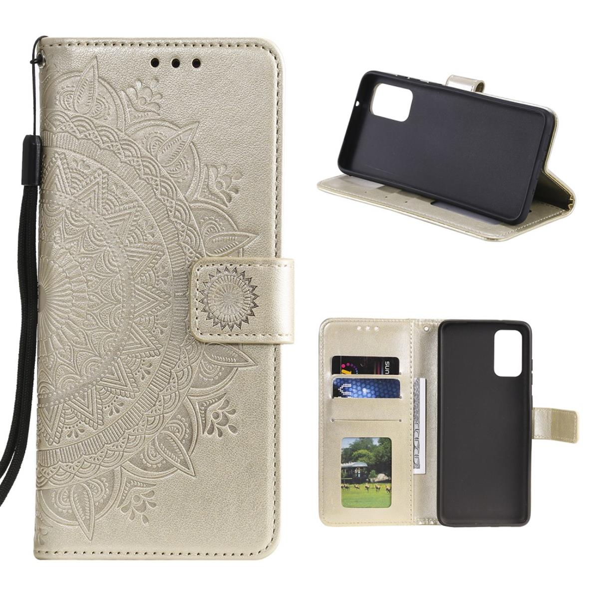 Samsung, Klapphülle Muster, mit Bookcover, Mandala Galaxy COVERKINGZ Gold M31s,