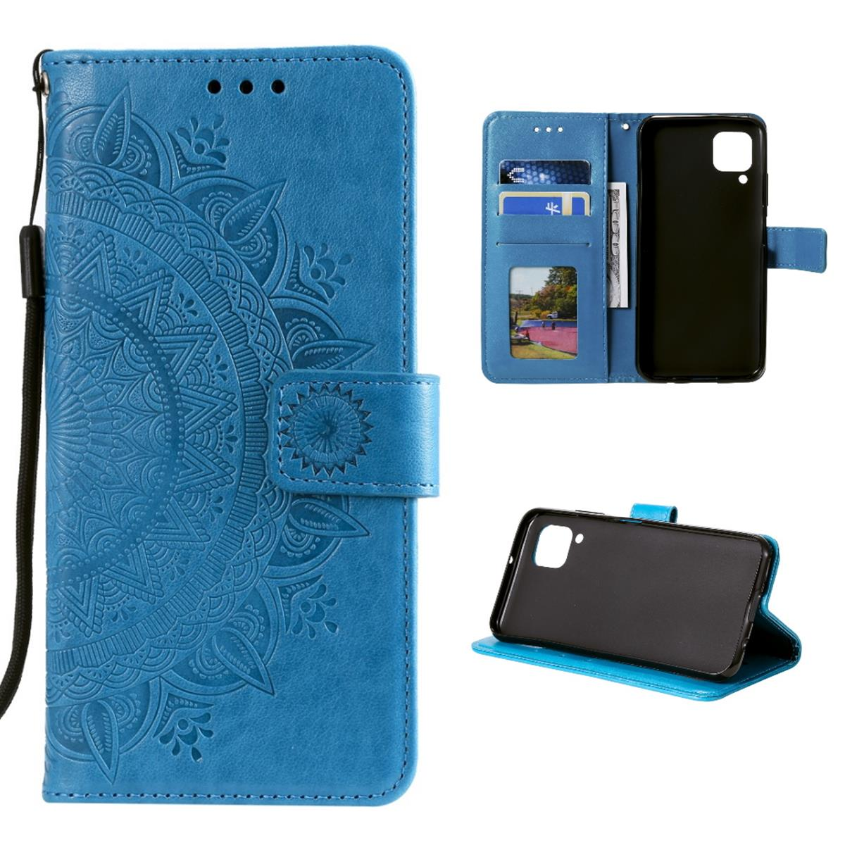 Galaxy mit 4G, Muster, Bookcover, Klapphülle Samsung, A22 Blau COVERKINGZ Mandala