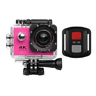 Cámara Sports 4K Ultra HD Wi-Fi y pantalla color 2.0 LTPS(LCD)Con mando distancia Rosa CAM-200P - SMARTEK