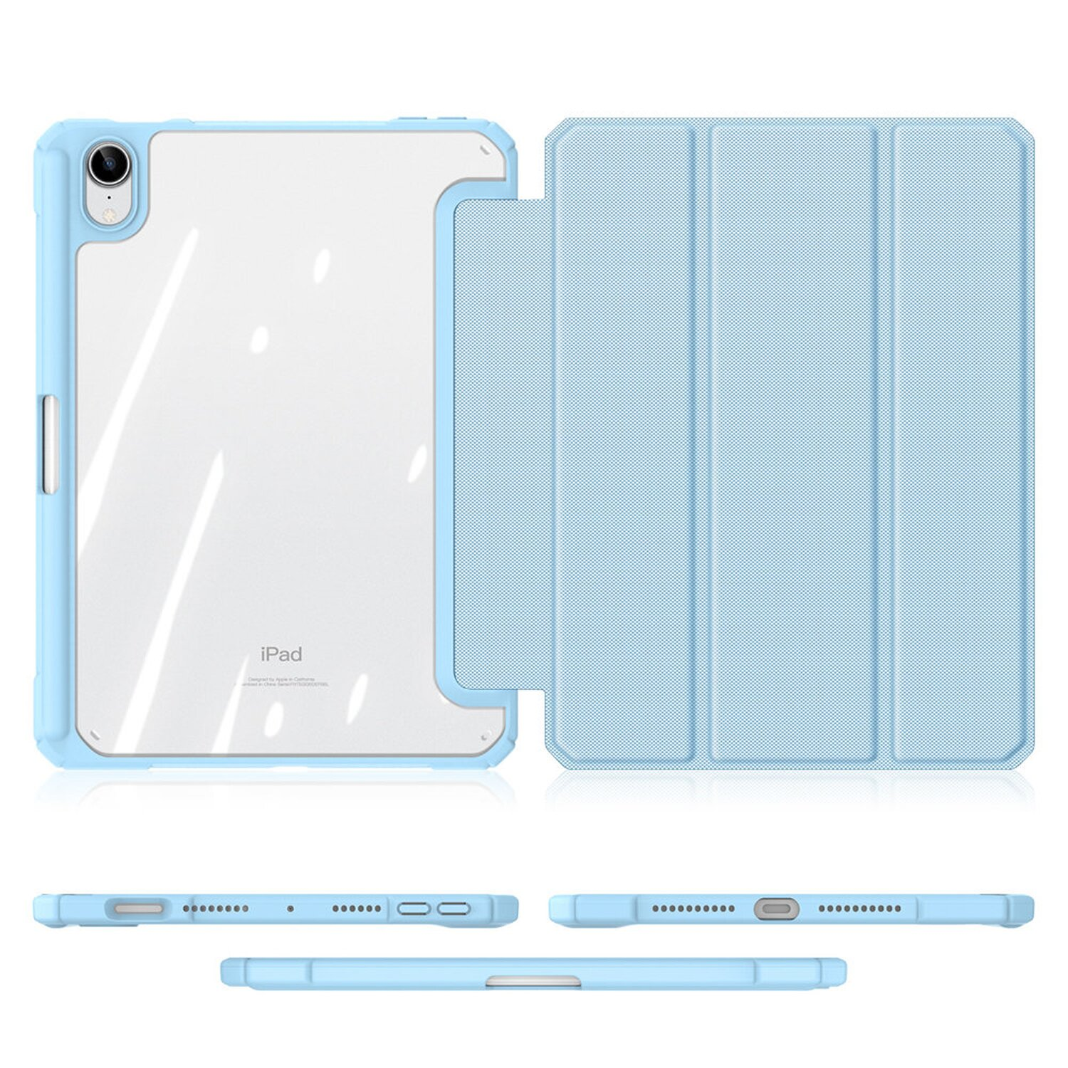 2021 Toby Apple Blau DUX Eco-Leder, 6 DUCIS iPad Bookcover Mini Tablethülle für