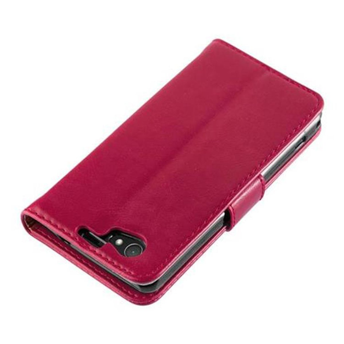 Style, Sony, Luxury Hülle WEIN Book COMPACT, Xperia Z1 ROT CADORABO Bookcover,