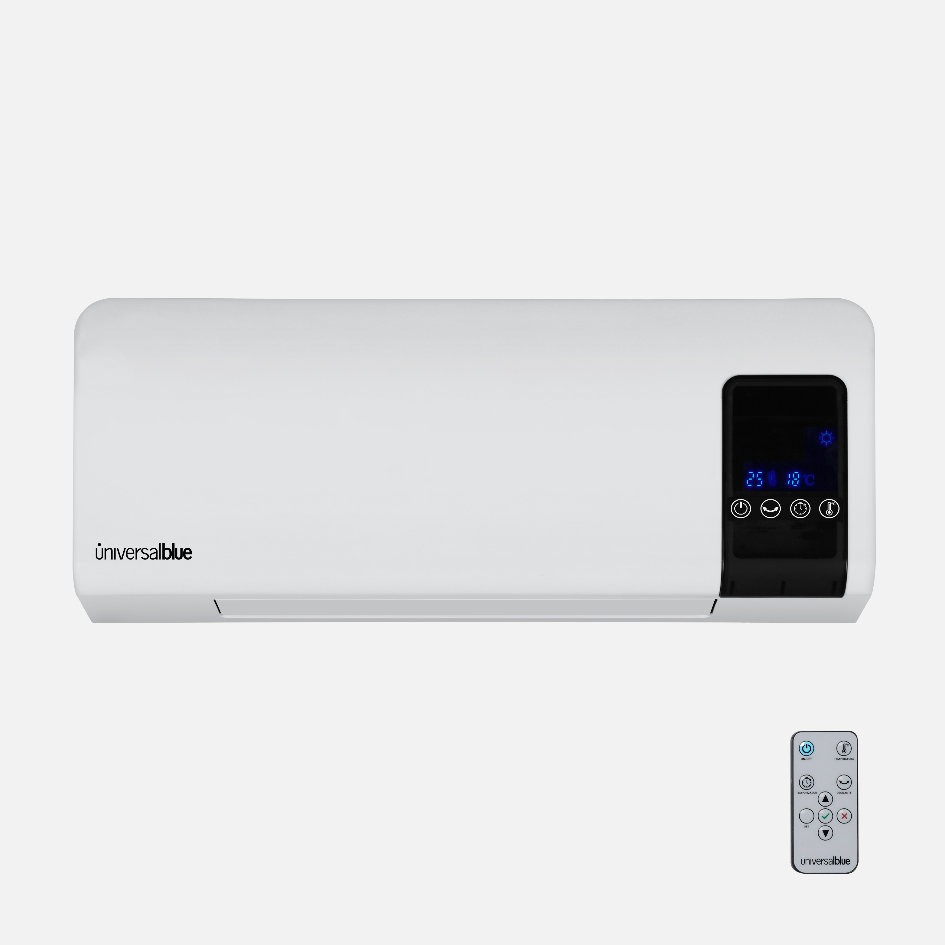 Split de Baño 2000W | Calefactor Baño Mando a Distancia - USBAÑO2000-18 UNIVERSALBLUE, Blanco