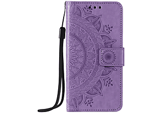 COVERKINGZ Klapphülle mit Mandala Muster, Bookcover, Apple, iPhone 12 Pro Max, Lila