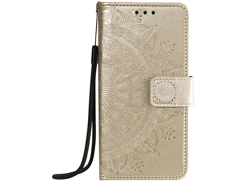 COVERKINGZ Klapphülle mit Mandala Muster, Bookcover, Apple, iPhone 12 Pro Max, Gold