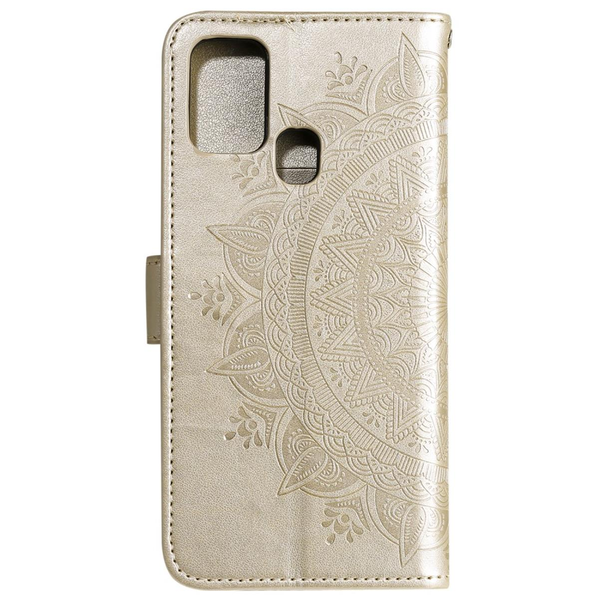 mit Huawei, Mandala Smart Klapphülle P 2020, Muster, COVERKINGZ Gold Bookcover,