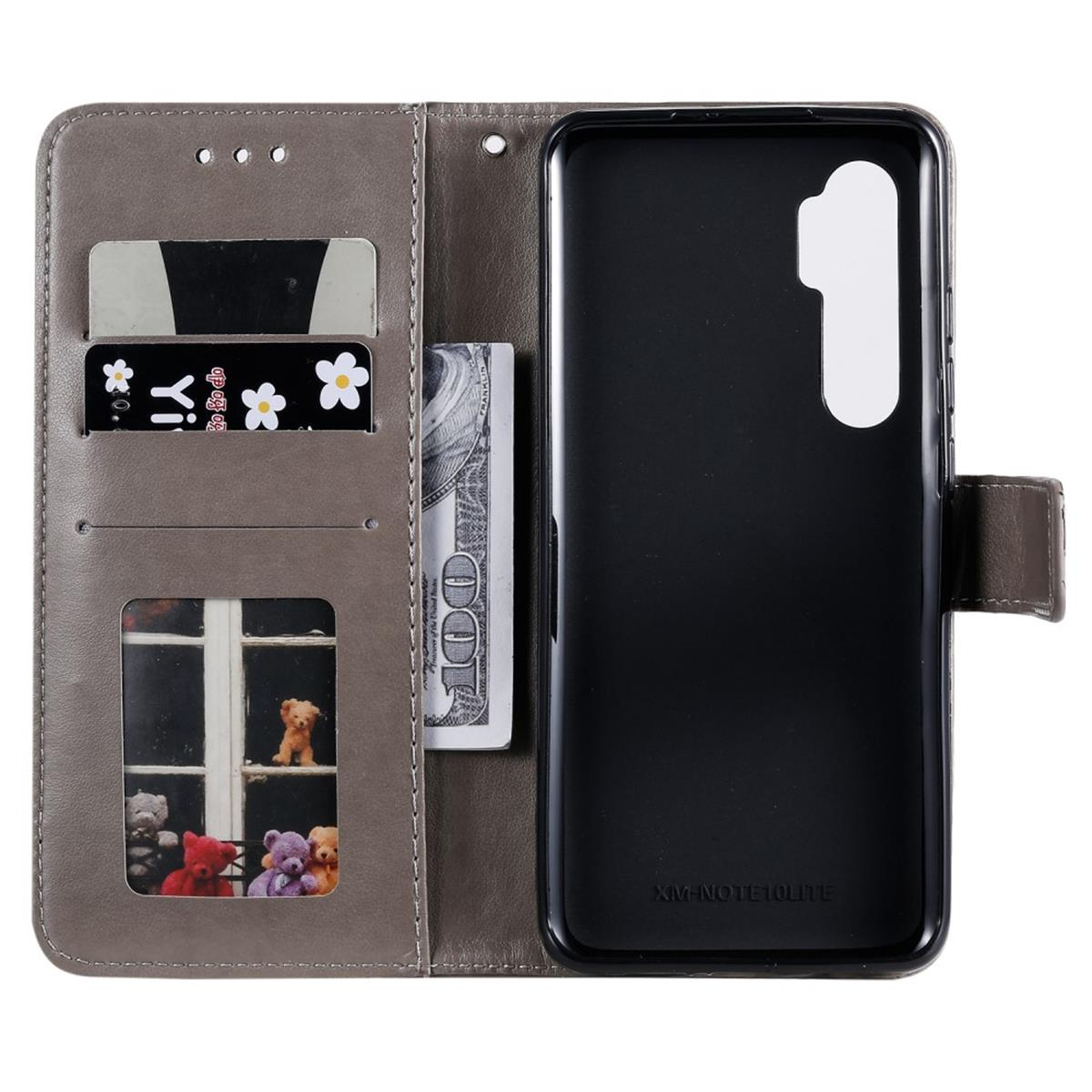 10 Klapphülle mit Muster, COVERKINGZ Bookcover, Grau Note Mi Mandala Lite, Xiaomi,