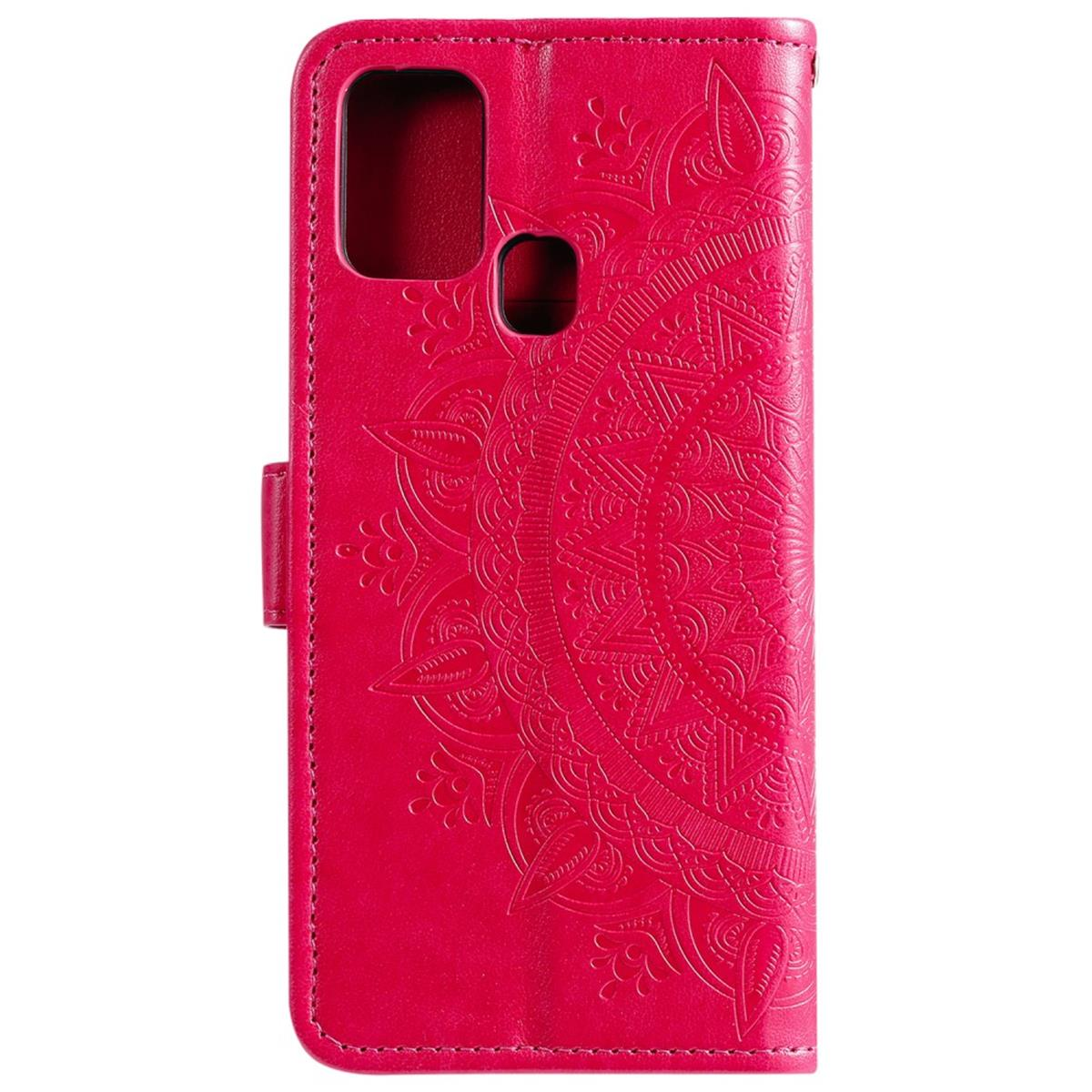 COVERKINGZ Klapphülle mit Mandala Muster, Galaxy M21/M30s, Samsung, Bookcover, Pink