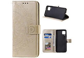 COVERKINGZ Klapphülle mit Mandala Muster, Bookcover, Samsung, Galaxy A42, Gold