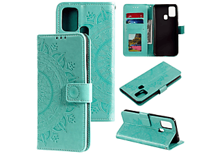 COVERKINGZ Klapphülle mit Mandala Muster, Bookcover, Samsung, Galaxy M30s, Grün