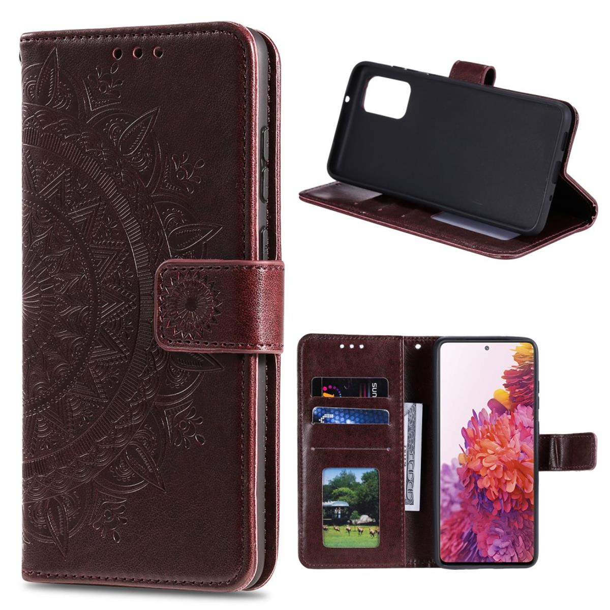 Mandala Braun FE, Galaxy COVERKINGZ Muster, S20 mit Samsung, Klapphülle Bookcover,