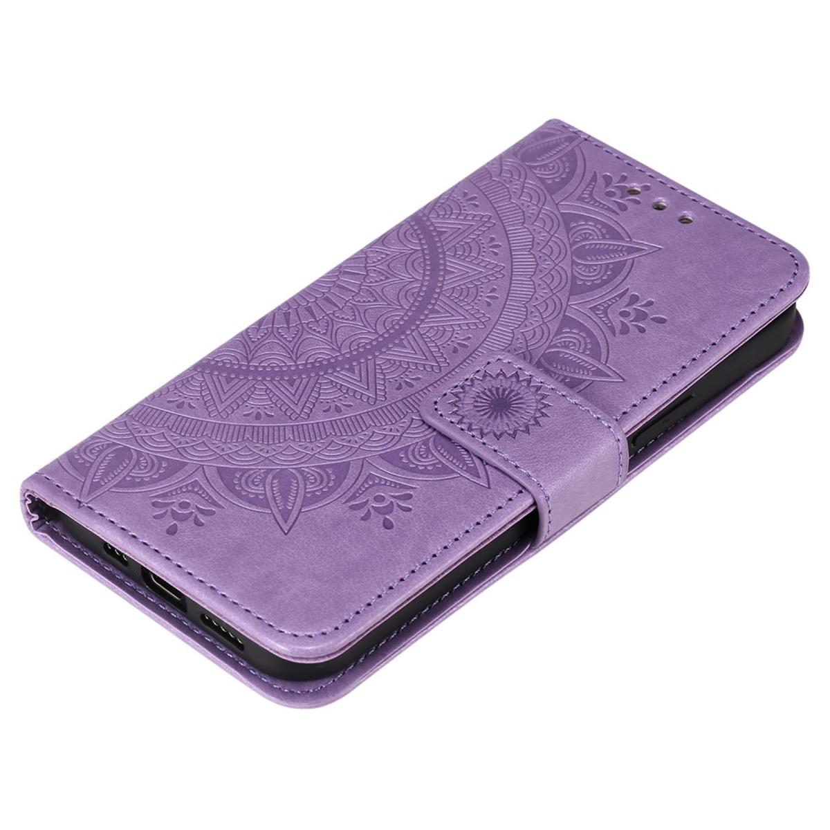 Lila Klapphülle Max, iPhone Bookcover, 12 COVERKINGZ Apple, mit Pro Muster, Mandala