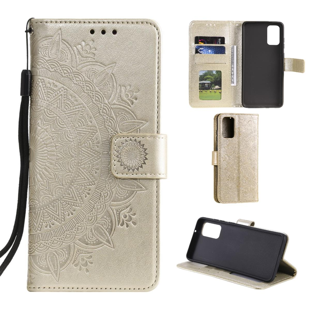 Muster, S20, Gold Klapphülle mit Samsung, Galaxy COVERKINGZ Mandala Bookcover,