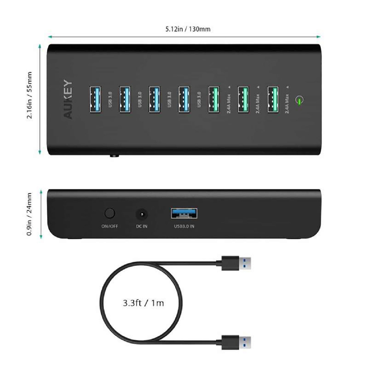 AUKEY CB-H19 Universal, Ladegeräte Schwarz