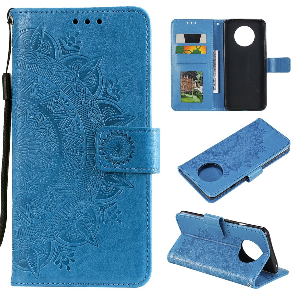 COVERKINGZ Klapphülle Mandala Xiaomi, Note 9T, mit Blau Bookcover, Muster, Redmi