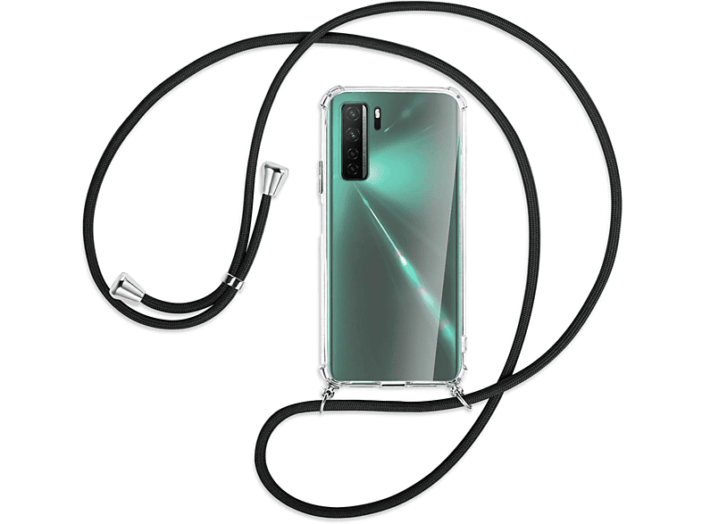 Umhänge-Hülle Kordel, ENERGY / P40 Silber Huawei, 5G, mit MTB Lite Backcover, nova MORE Schwarz 7SE,