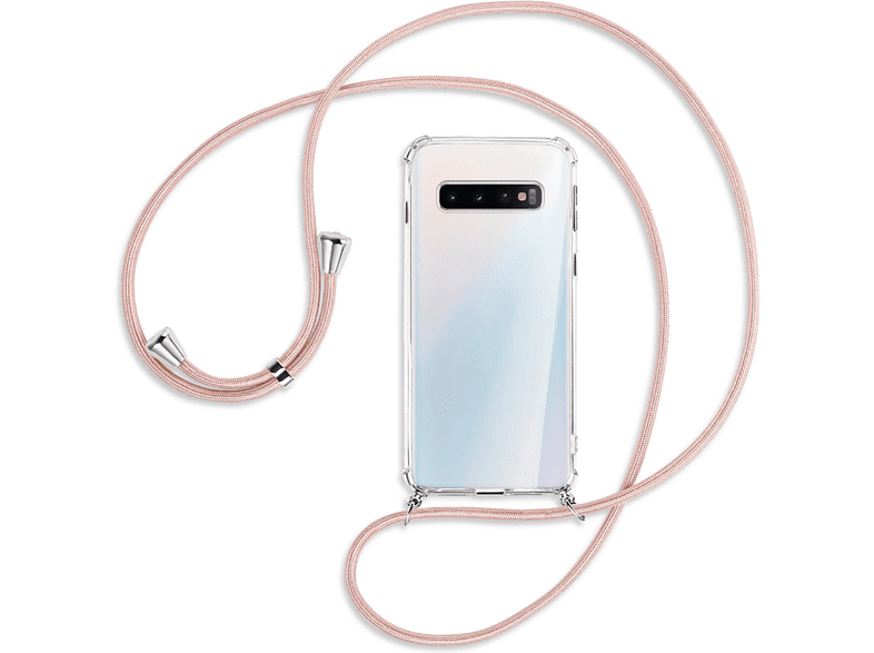 Kordel, / S10, mit Samsung, Umhänge-Hülle Silber MTB Backcover, Galaxy ENERGY Rosegold MORE