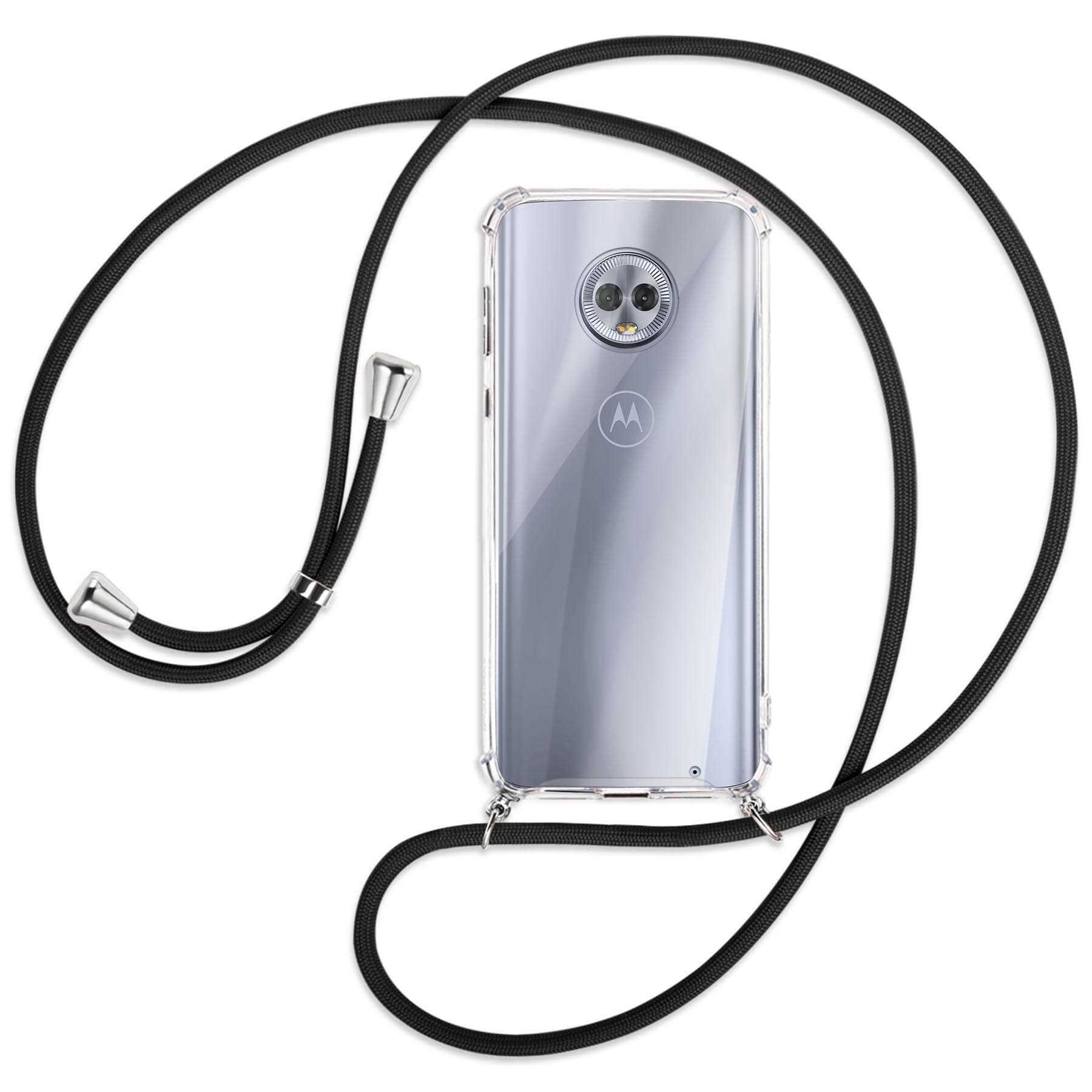 MTB Plus, Silber Schwarz / G6 Motorola, Umhänge-Hülle ENERGY Backcover, MORE Kordel, Moto mit