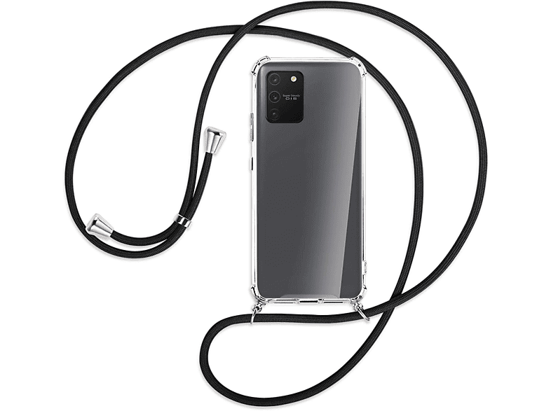 Backcover, Schwarz Umhänge-Hülle MTB mit Galaxy Samsung, ENERGY MORE / S10 Lite, Kordel, Silber