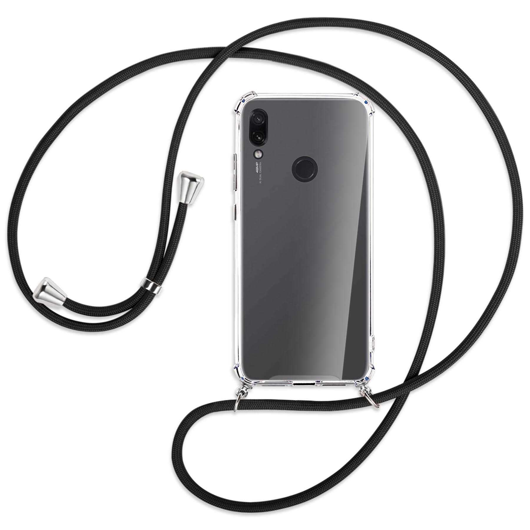 MTB MORE Kordel, mit Note Xiaomi, Redmi Backcover, Silber ENERGY / Umhänge-Hülle 7, Schwarz
