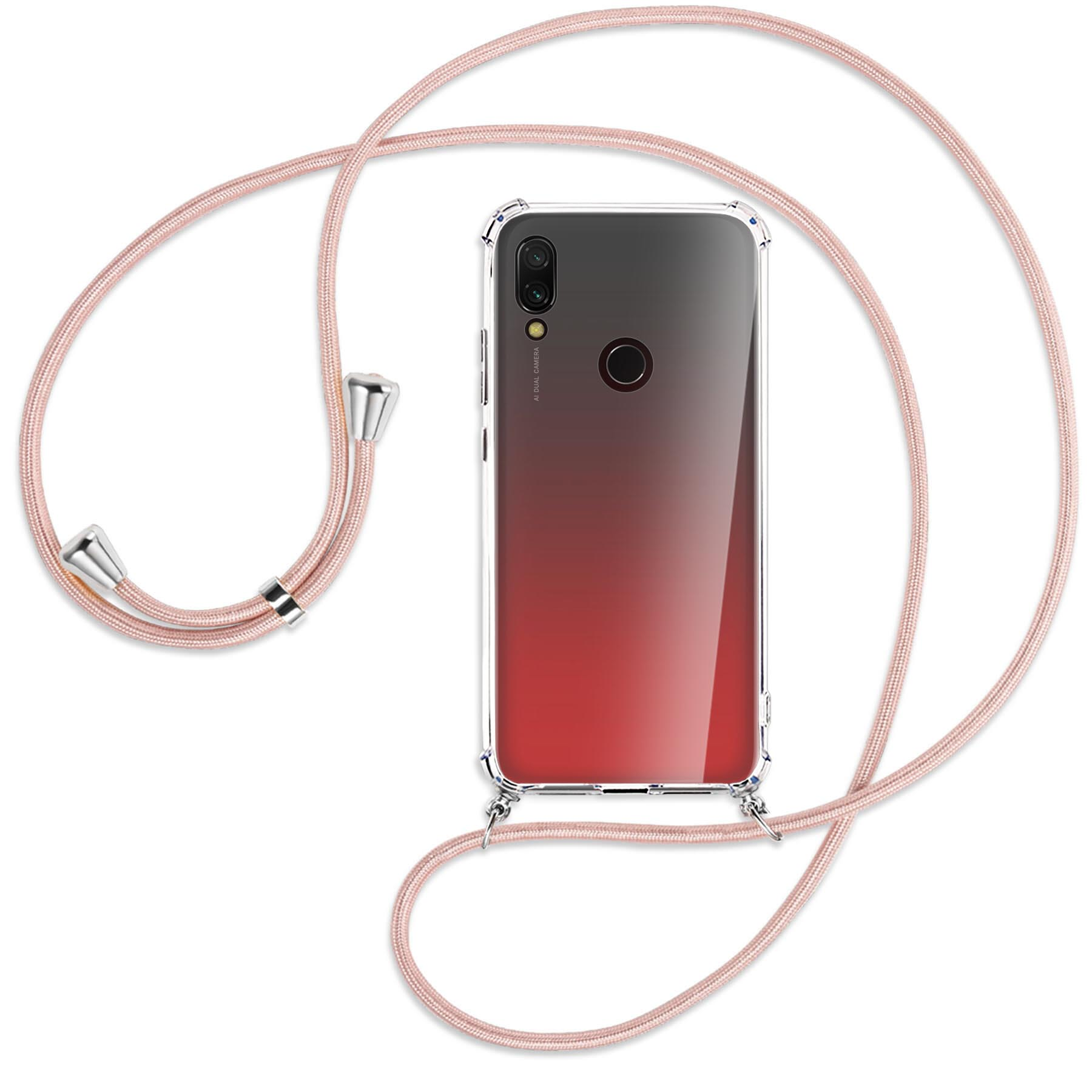 mit Xiaomi, Backcover, ENERGY / MTB Redmi MORE 7, Kordel, Rosegold Silber Umhänge-Hülle