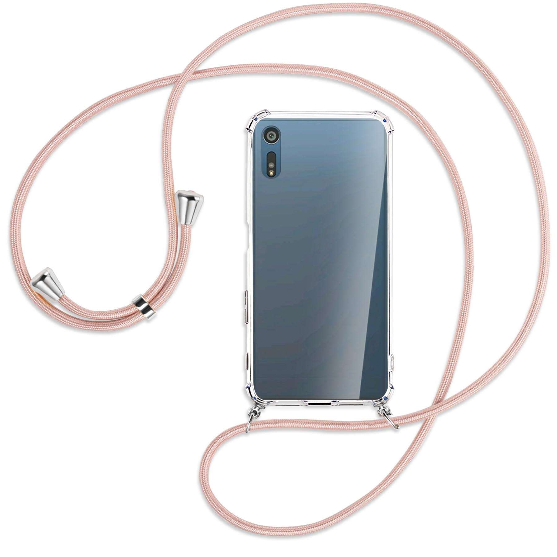 Xperia XZ, Backcover, ENERGY XZs, Rosegold Umhänge-Hülle MORE MTB Xperia Silber Kordel, / Sony, mit
