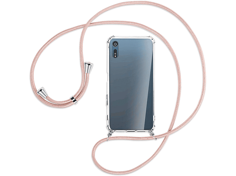 Xperia XZ, Backcover, ENERGY XZs, Rosegold Umhänge-Hülle MORE MTB Xperia Silber Kordel, / Sony, mit