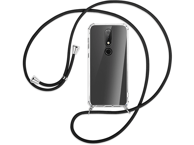 Silber Kordel, Schwarz Umhänge-Hülle MORE / Plus, Backcover, ENERGY X6, MTB mit Nokia, 6.1