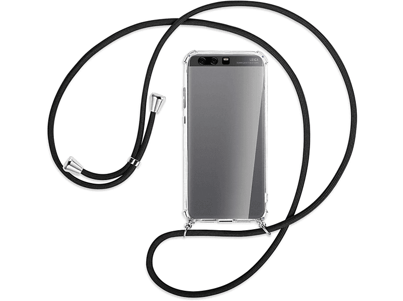 MTB Schwarz Silber Backcover, Plus, mit P10 MORE / Kordel, Huawei, Umhänge-Hülle ENERGY