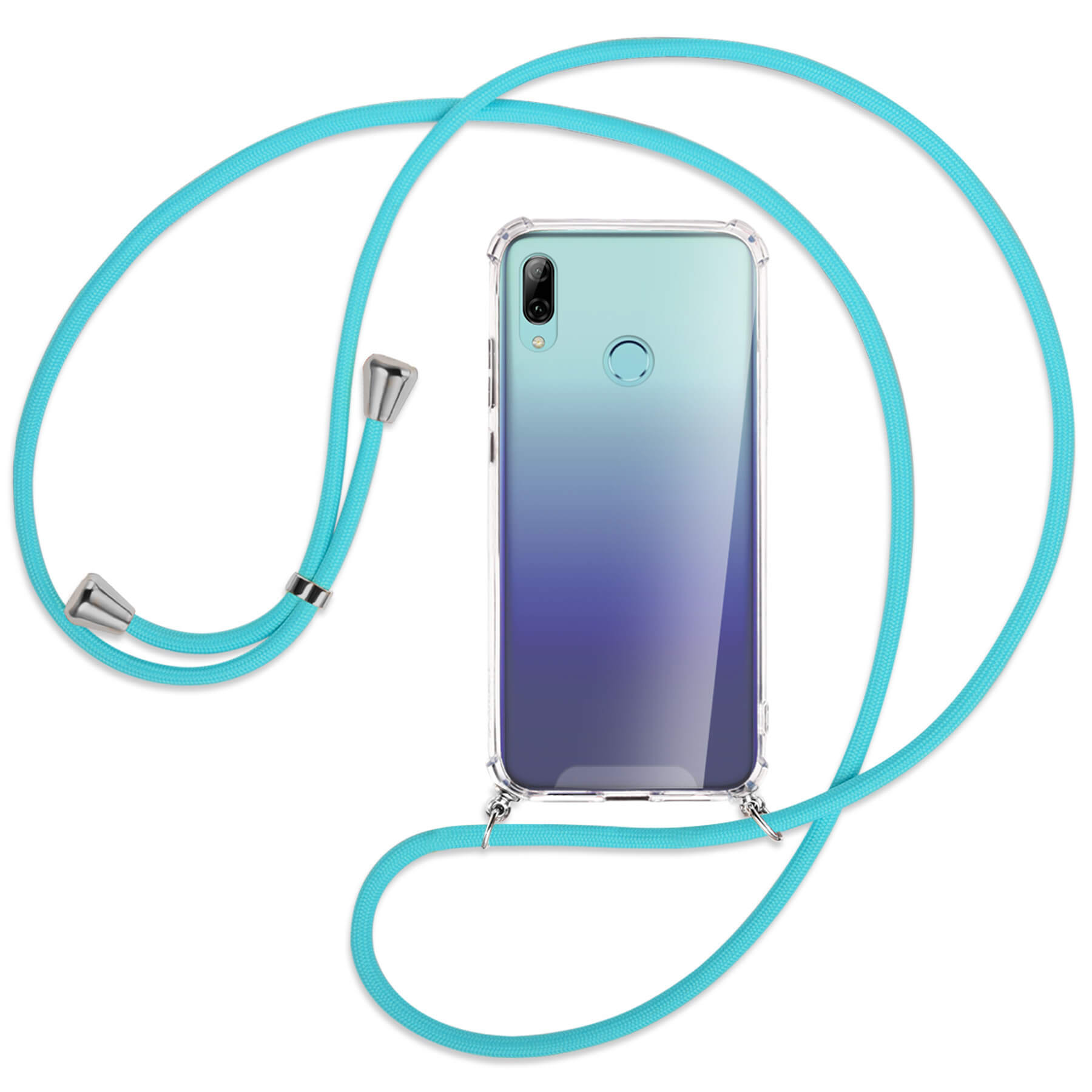 MORE Backcover, ENERGY Lite, Türkis 2019, / smart Huawei, 10 mit Umhänge-Hülle P MTB Kordel, Silber