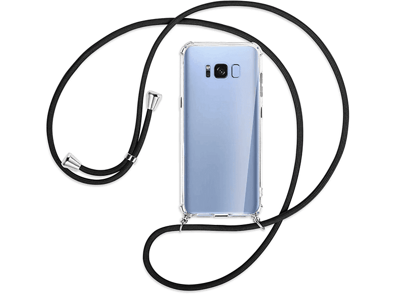 MTB MORE ENERGY Kordel, Umhänge-Hülle Samsung, Silber mit Galaxy S8, Schwarz / Backcover