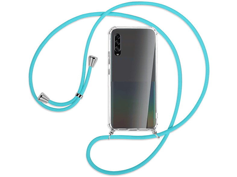 Türkis Silber Backcover, Umhänge-Hülle 5G, Galaxy MTB mit MORE Samsung, / ENERGY A90 Kordel,