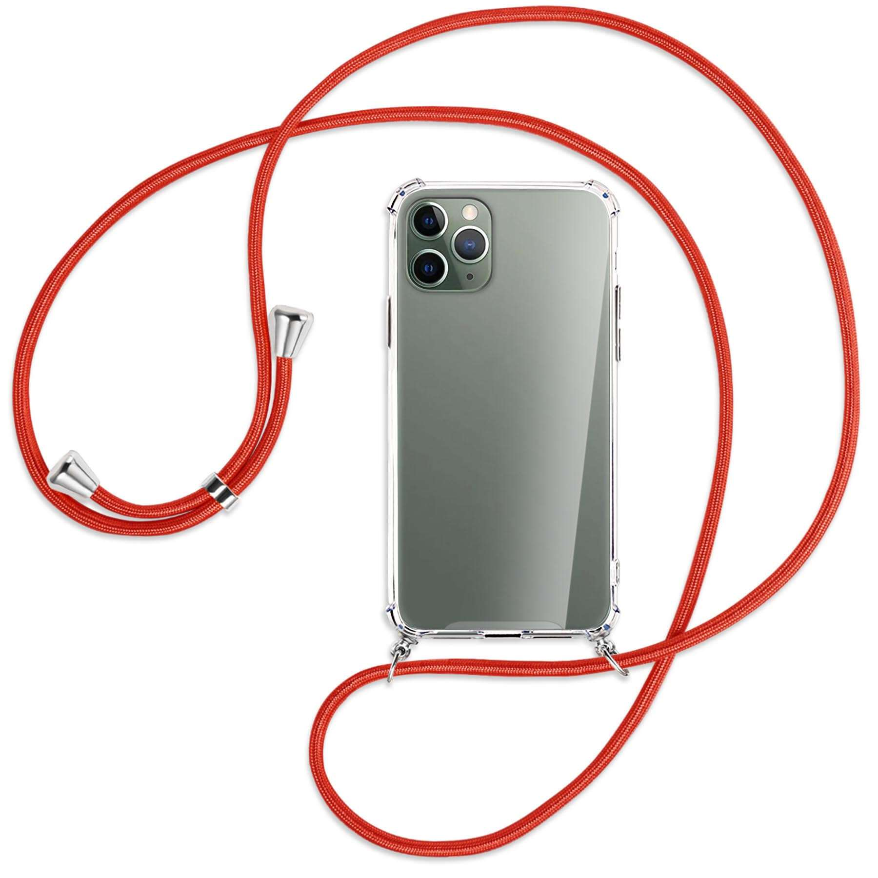 Kordel, iPhone Umhänge-Hülle Backcover, mit Rosegold ENERGY 11 Pro, MTB MORE Apple, Silber /