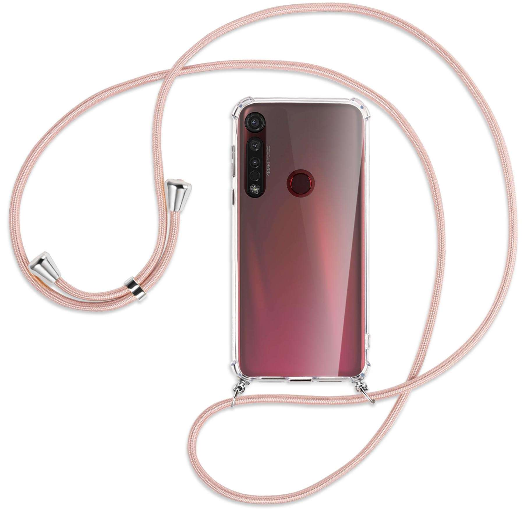 ENERGY Rosegold Plus, Kordel, G8 Umhänge-Hülle Motorola, mit Backcover, MORE Silber MTB / Moto