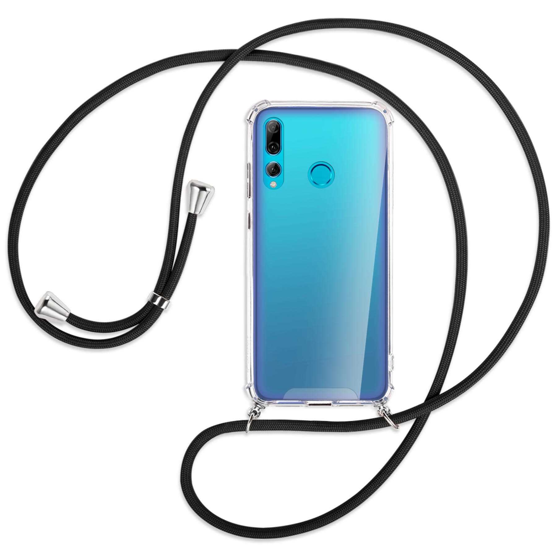 Huawei, Umhänge-Hülle Backcover, Schwarz / 2019, MORE Silber smart Kordel, Plus MTB ENERGY mit P