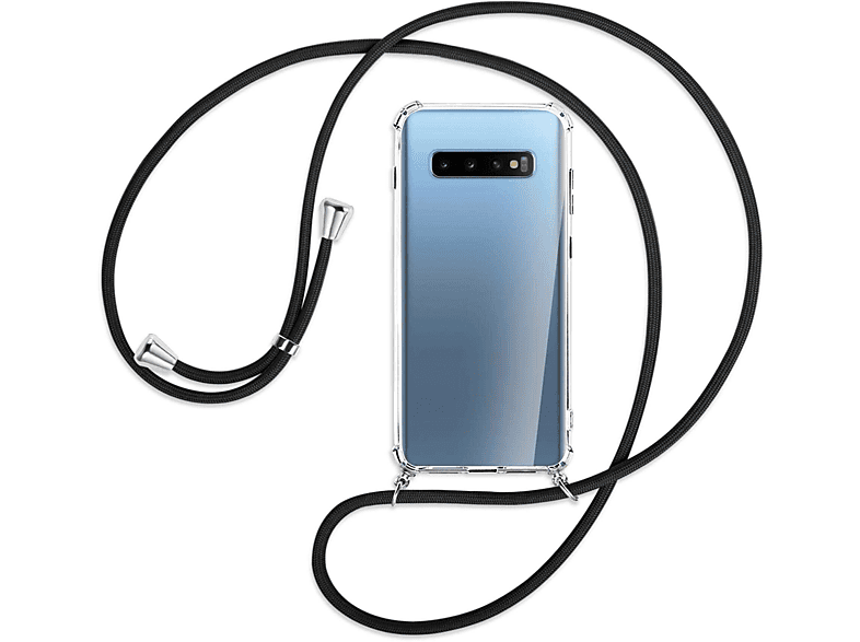 Galaxy Samsung, Schwarz / Silber Backcover, Plus, S10 Kordel, ENERGY Umhänge-Hülle mit MORE MTB