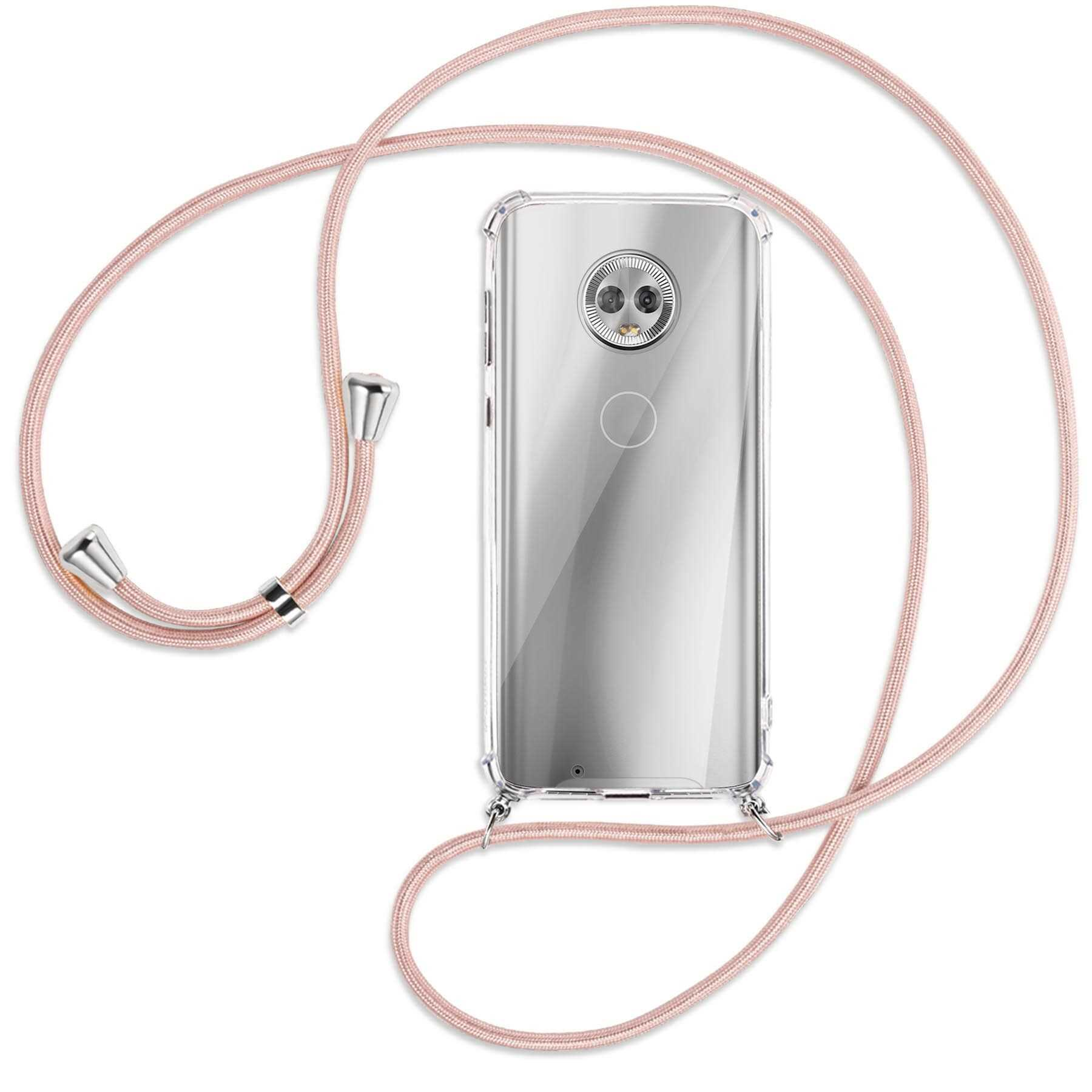 G6, ENERGY Motorola, MTB Umhänge-Hülle Kordel, mit Silber Rosegold MORE Backcover, / Moto