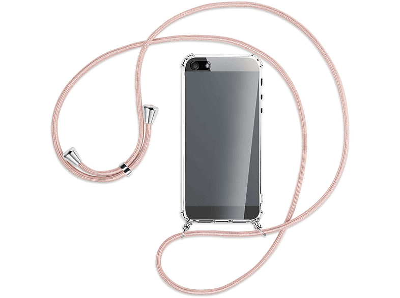 MTB 5, Silber iPhone MORE Rosegold ENERGY Backcover, 5s, mit SE, Umhänge-Hülle Apple, / Kordel, iPhone iPhone