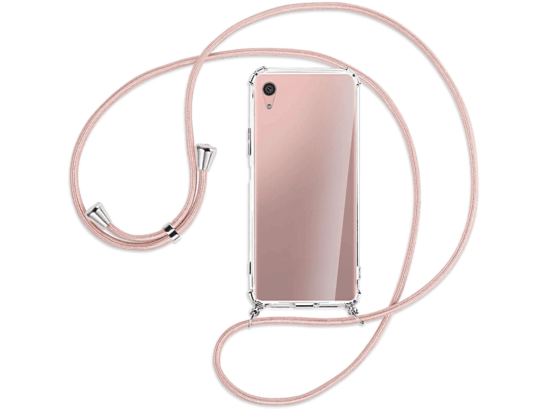 Rosegold Backcover, Umhänge-Hülle Plus, Silber XA1 Xperia MTB Kordel, Sony, mit ENERGY / MORE