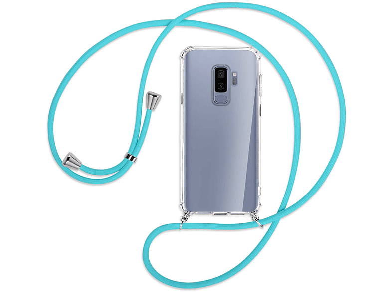 Kordel, Backcover, / Plus, Türkis Galaxy Samsung, mit Umhänge-Hülle Silber MORE ENERGY MTB S9