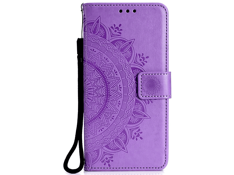COVERKINGZ Klapphülle mit Mandala Muster, Bookcover, Samsung, Galaxy A50/A30s, Lila