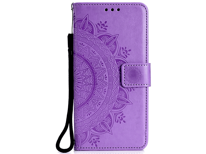 Muster, COVERKINGZ mit Klapphülle Galaxy Bookcover, Mandala Lila Samsung, A50/A30s,