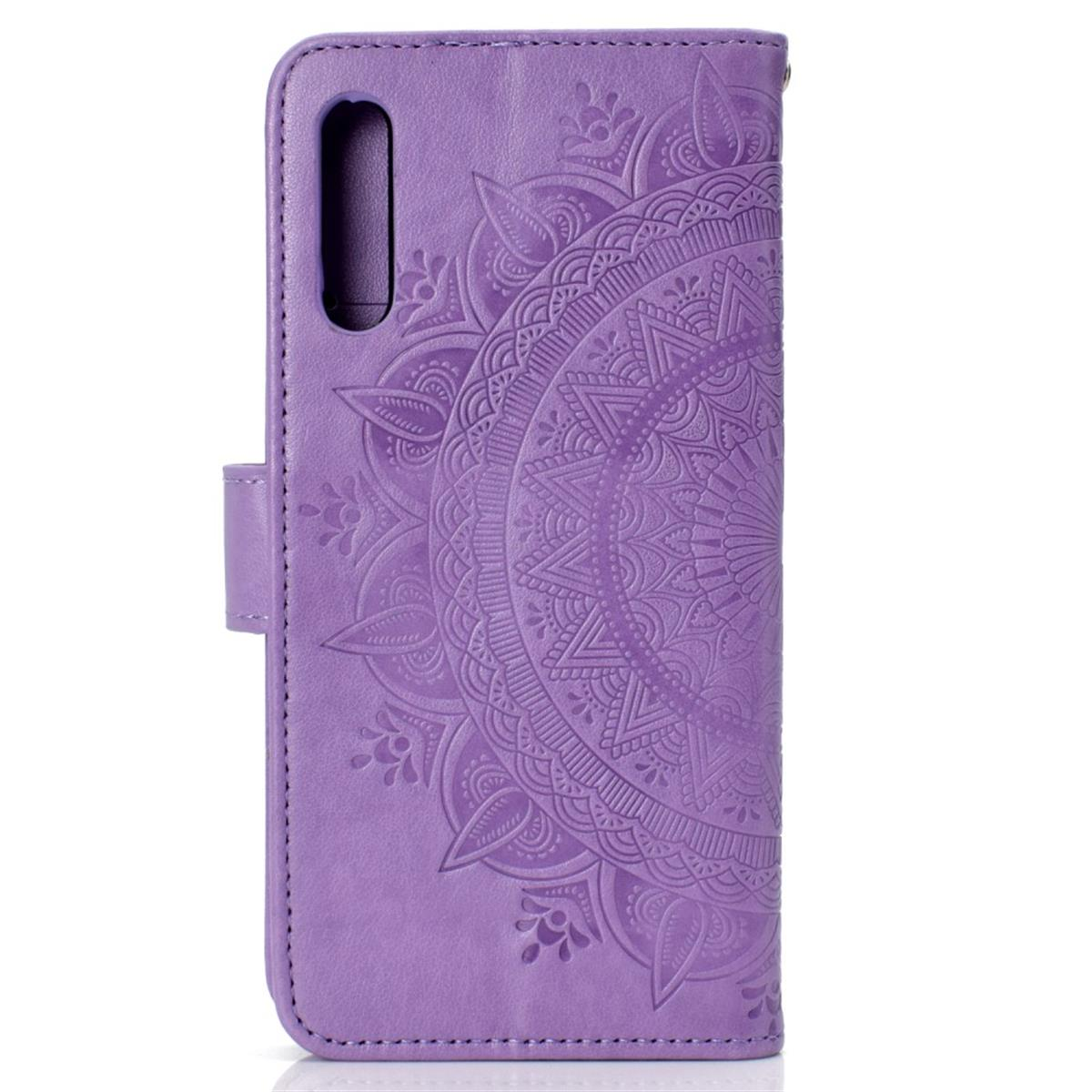 A50/A30s, mit Muster, COVERKINGZ Mandala Klapphülle Bookcover, Samsung, Galaxy Lila