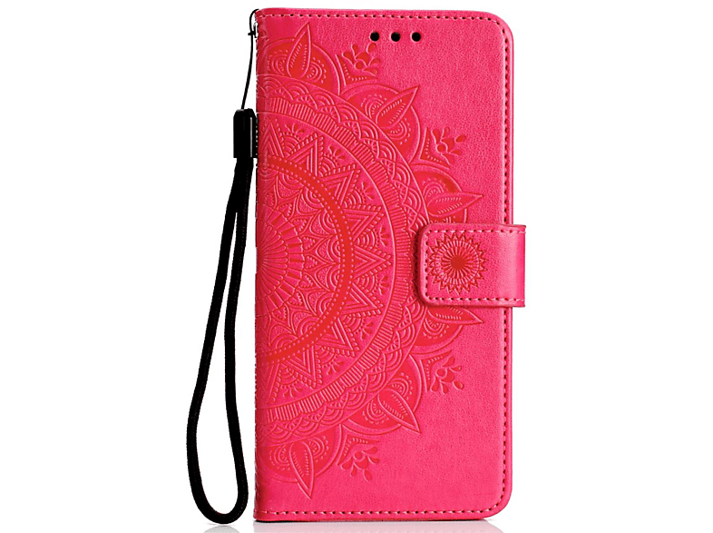 COVERKINGZ Klapphülle mit Mandala Muster, Pink Galaxy Bookcover, A50/A30s, Samsung